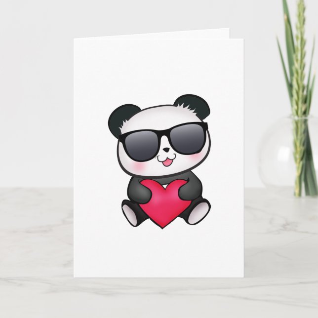 Cartes Pour Fêtes Annuelles Coeur frais de Saint-Valentin de lunettes de (Devant)