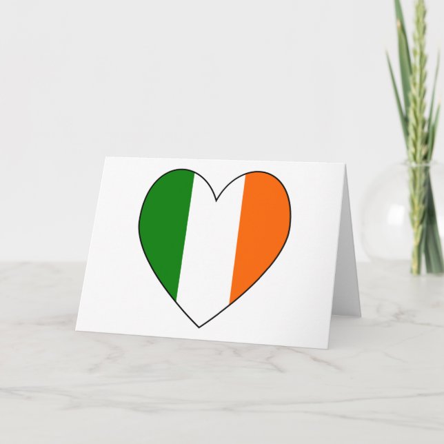 Cartes Pour Fêtes Annuelles Coeur irlandais Valentine de drapeau (Devant)