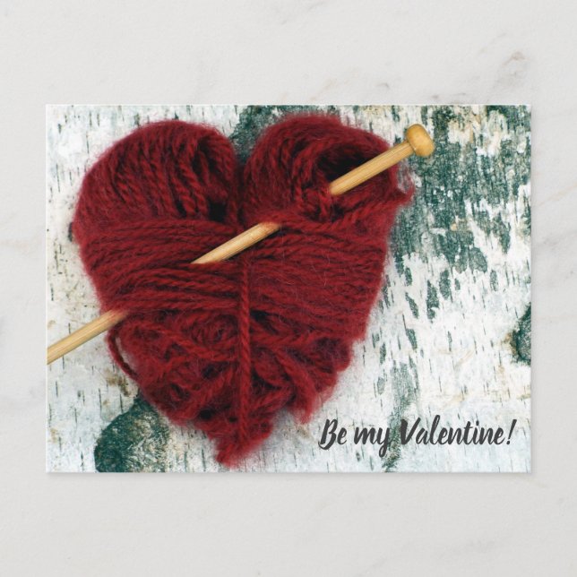 Cartes Pour Fêtes Annuelles Coeur mignon de laine avec la photographie (Devant)