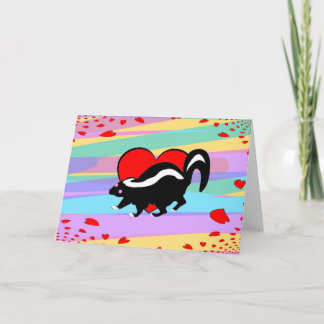Cartes Pour Fêtes Annuelles Coeur mignon de mouffette. Jour heureux
