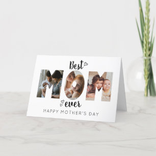 Cartes Pour Fêtes Annuelles Coeur mignon Meilleure maman Ever 3 Photo Collage