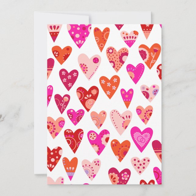 Cartes Pour Fêtes Annuelles Coeur Motif Rouge rose Valentines (Devant)