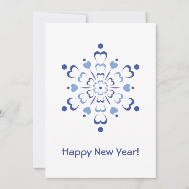 Cartes Pour Fêtes Annuelles Coeur neigeux (Devant)
