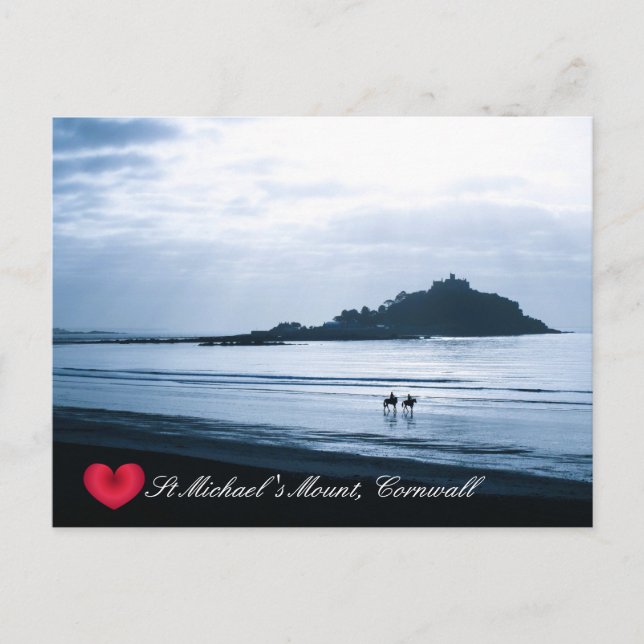 Cartes Pour Fêtes Annuelles Coeur personnalisé St Michaels Mont Cornwall + Che (Devant)