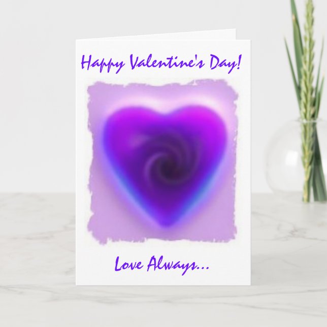 Cartes Pour Fêtes Annuelles Coeur pourpre (Devant)