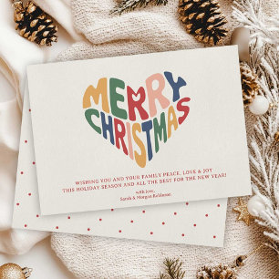 Cartes Pour Fêtes Annuelles Cœur Rétro Joyeux Noël Ludique