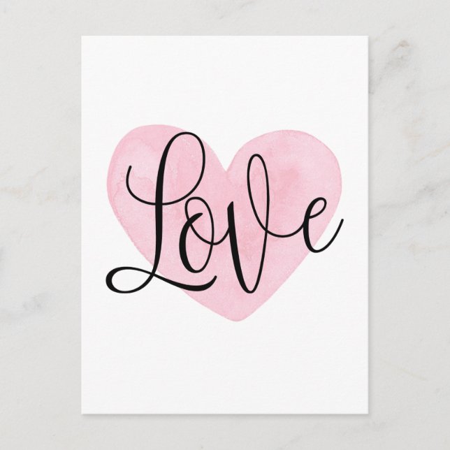 Cartes Pour Fêtes Annuelles Coeur rose. Saint Valentin. Amour. Bruit moderne (Devant)