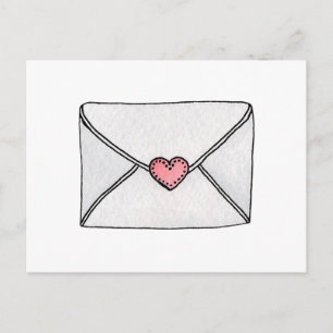 Cartes Pour Fêtes Annuelles Coeur rose. Saint Valentin. Lettre d'amour. Ados