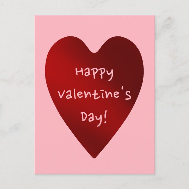 Cartes Pour Fêtes Annuelles Coeur rouge de jour de Valentines (Devant)