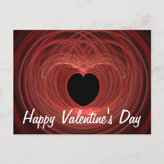 Cartes Pour Fêtes Annuelles Coeur rouge et noir spiralé (Devant)