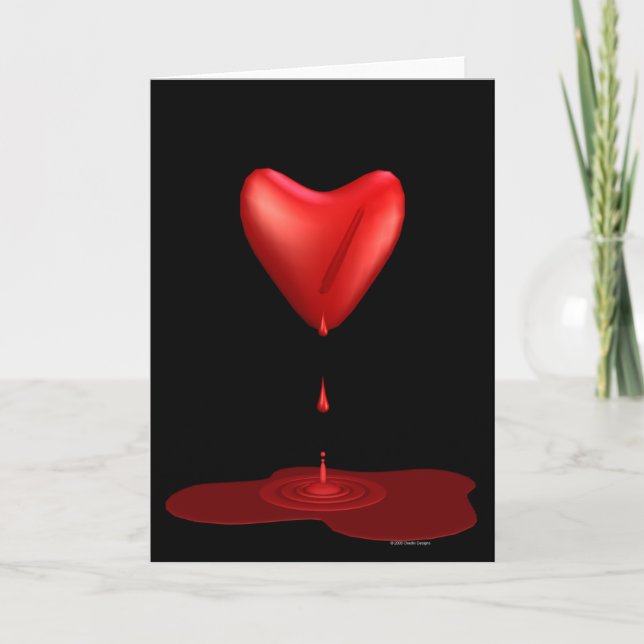 Cartes Pour Fêtes Annuelles Coeur saignant (Devant)