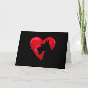 Cartes Pour Fêtes Annuelles Coeur Schnauzer Silhouette Valentines Jour de l'am