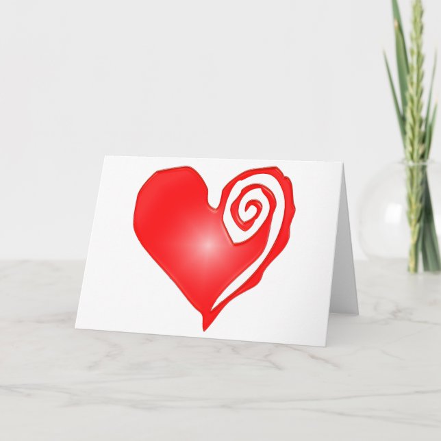 Cartes Pour Fêtes Annuelles Coeur tourbillonnant en noir ou blanc (Devant)