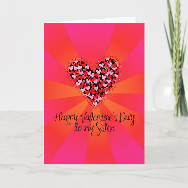 Cartes Pour Fêtes Annuelles coeur valentine à ma soeur (Devant)