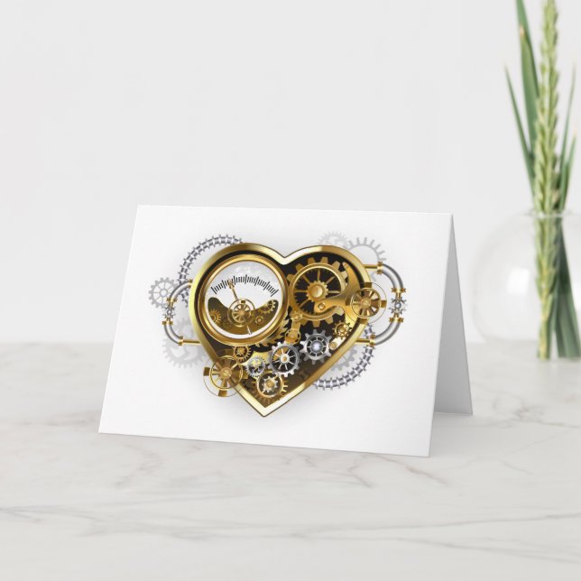 Cartes Pour Fêtes Annuelles Coeur vapeur avec un manomètre (Devant)