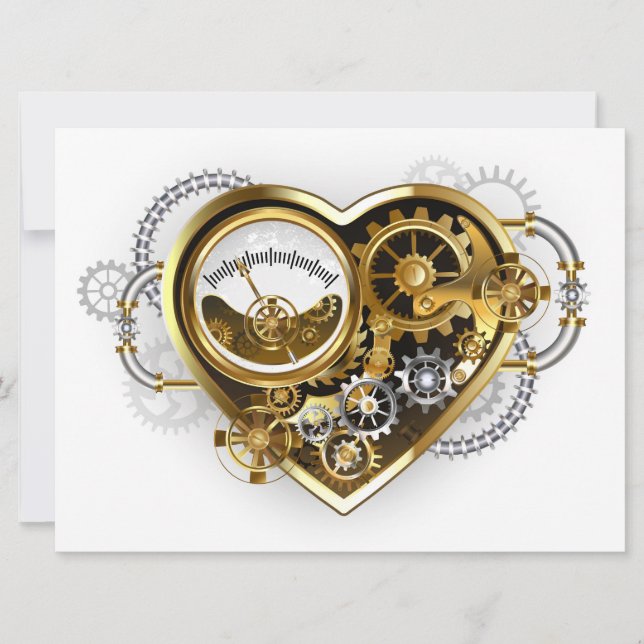 Cartes Pour Fêtes Annuelles Coeur vapeur avec un manomètre (Devant)