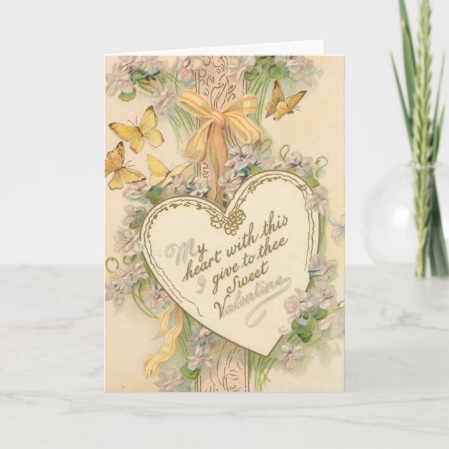 Cartes Pour Fêtes Annuelles Coeur victorien Valentine (Devant)