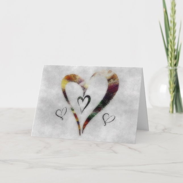 Cartes Pour Fêtes Annuelles Coeurs (Devant)