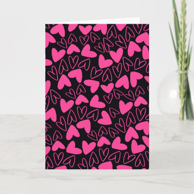 Cartes Pour Fêtes Annuelles Coeurs (Devant)