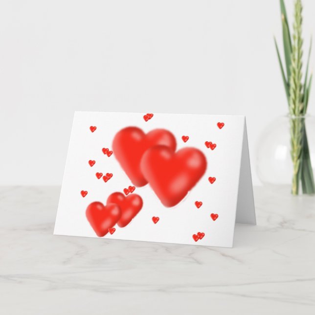 Cartes Pour Fêtes Annuelles coeurs (Devant)