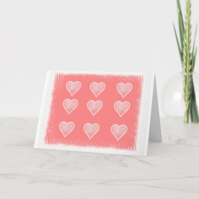 Cartes Pour Fêtes Annuelles Coeurs (Devant)
