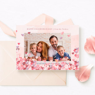 Cartes Pour Fêtes Annuelles Coeurs abondants   Deux photos Saint-Valentin