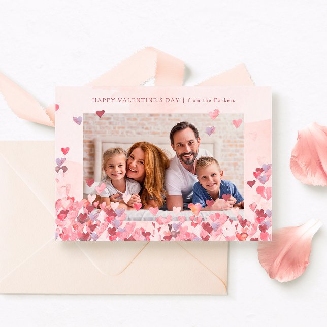 Cartes Pour Fêtes Annuelles Coeurs abondants | Deux photos Saint-Valentin (Créateur téléchargé)