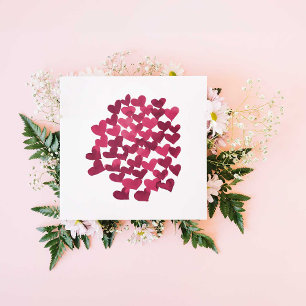 Cartes Pour Fêtes Annuelles Coeurs aquarelle - magenta Valentine's Day Card