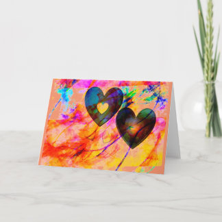 Cartes Pour Fêtes Annuelles Coeurs au lever de soleil