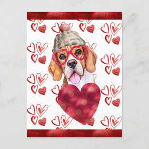 Cartes Pour Fêtes Annuelles Coeurs beagles Amoureux des chiens Valentine Cadea