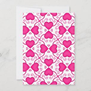 Cartes Pour Fêtes Annuelles Coeurs branchés rose chaud le jour de la Saint-Val
