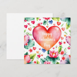 Cartes Pour Fêtes Annuelles Coeurs colorés & fleur de lotus Saint-Valentin