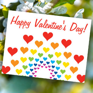 Cartes Pour Fêtes Annuelles Coeurs colorés - Heureuse Sainte-Valentin !