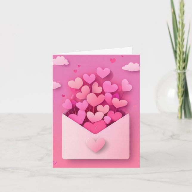 Cartes Pour Fêtes Annuelles Cœurs Coupés par le Papier Vœu de la Saint-Valenti (Devant)