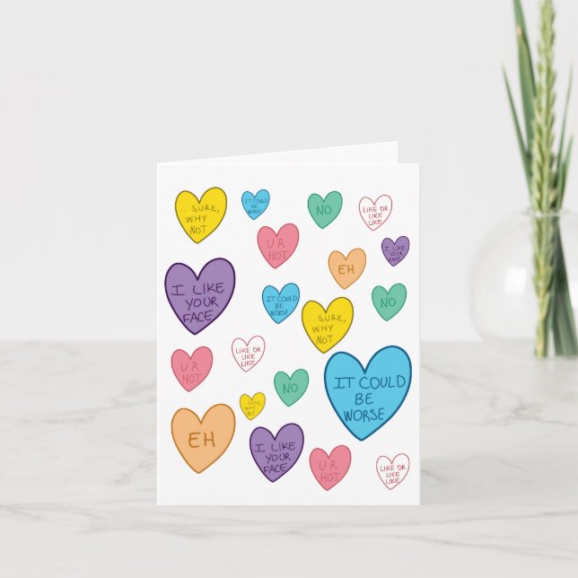 Cartes Pour Fêtes Annuelles Cœurs de bonbon (Devant)