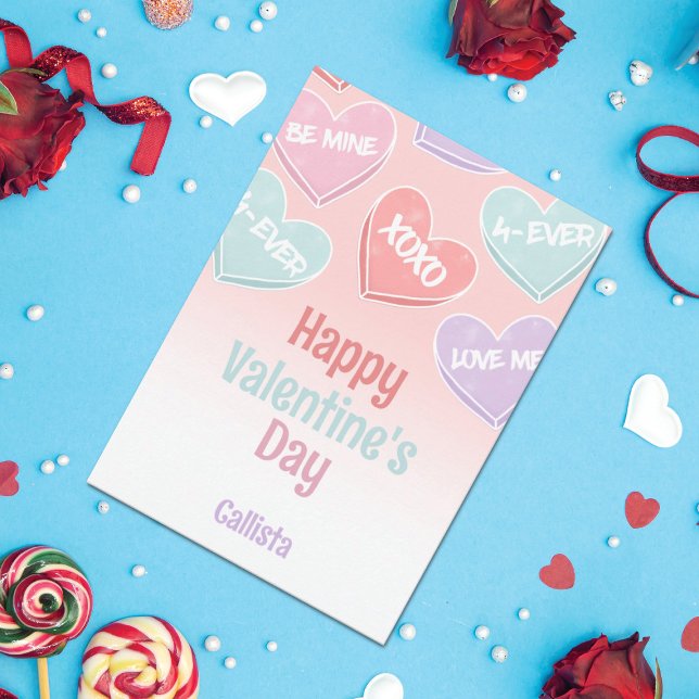 Cartes Pour Fêtes Annuelles Coeurs de bonbons mignons Saint-Valentin (Créateur téléchargé)