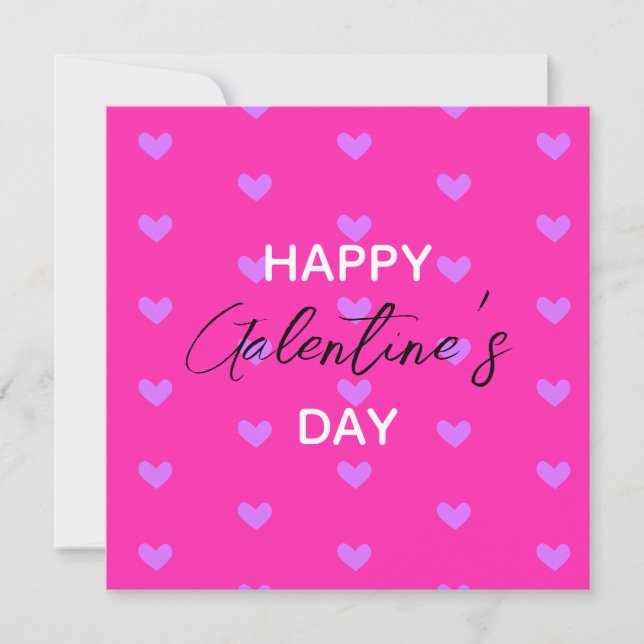 Cartes Pour Fêtes Annuelles Coeurs de Lavande Rose Chaud Brillant Heureux Gale (Devant)