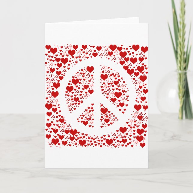 Cartes Pour Fêtes Annuelles Coeurs de paix (Devant)