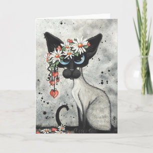 Cartes Pour Fêtes Annuelles Coeurs de Saint-Valentin siamois