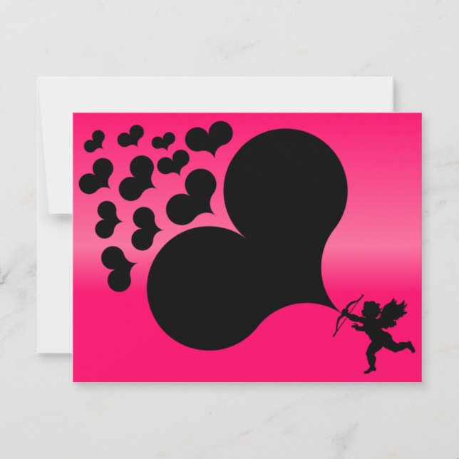 Cartes Pour Fêtes Annuelles Coeurs de tir mignon (Devant)