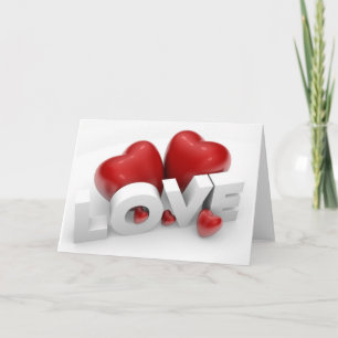 Cartes Pour Fêtes Annuelles Coeurs de Valentine et mot d'amour
