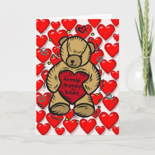 Cartes Pour Fêtes Annuelles Coeurs d'ours de nounours