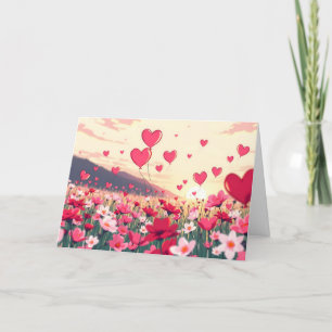 Cartes Pour Fêtes Annuelles Coeurs et fleurs de la Saint Valentin