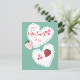 Cartes Pour Fêtes Annuelles Coeurs et fraises Joyeuse Saint Valentin
