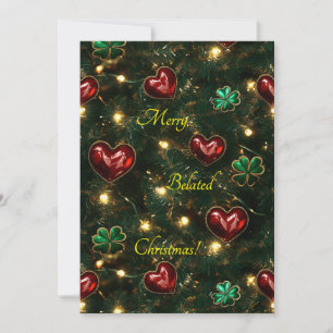 Cartes Pour Fêtes Annuelles Coeurs et Shamrocks de Noël