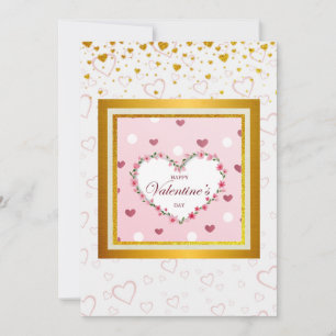 Cartes Pour Fêtes Annuelles Cœurs Floraux Rose Roseaux Cadeaux de la Saint-Val