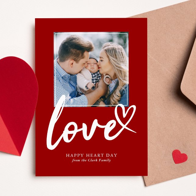 Cartes Pour Fêtes Annuelles Coeurs griffés Saint Valentin Photo de la Journée (Créateur téléchargé)