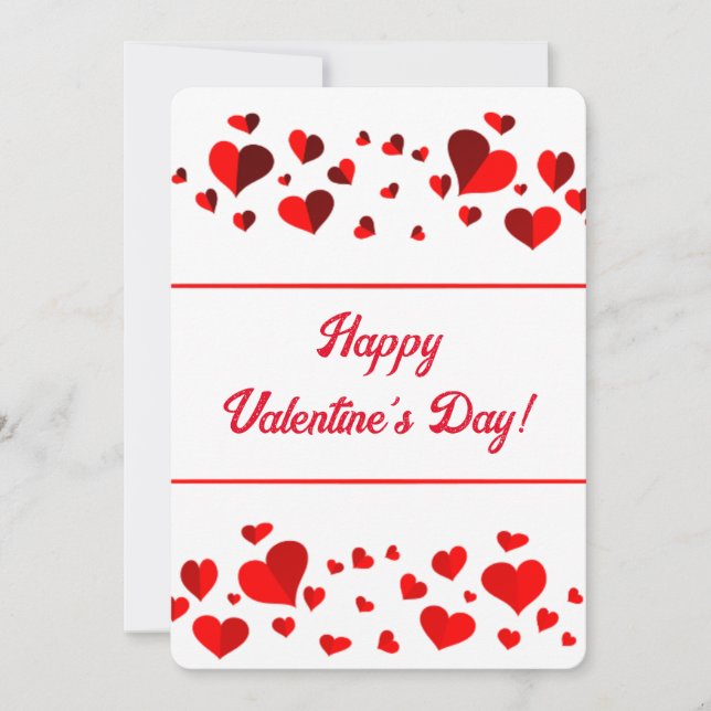 Cartes Pour Fêtes Annuelles Coeurs Heureuses Saintes-Valentin (Devant)