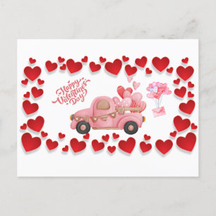 Cartes Pour Fêtes Annuelles Coeurs Heureuses Saintes-Valentin et Voiture Vinta