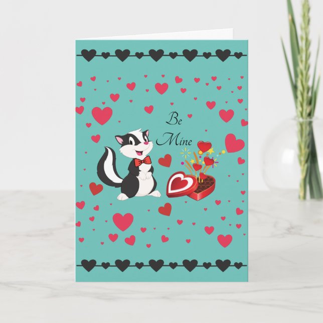 Cartes Pour Fêtes Annuelles Coeurs mignons Heureuses Saintes-Valentin de peau  (Devant)